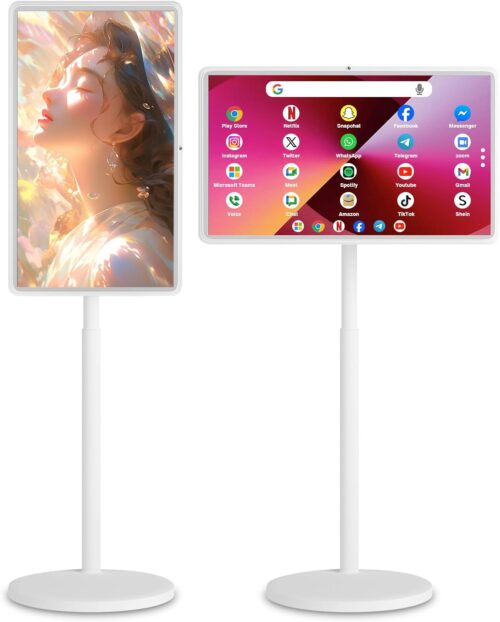 32" Smart Screen 1080p Portable tv |Touch Screen Monitor|Wireless Portable TV on Wheels | Android 13 OS (Support Google Store) Built-in Battery (5-8H) Full Swivel Rotation (8RAM+128GB)